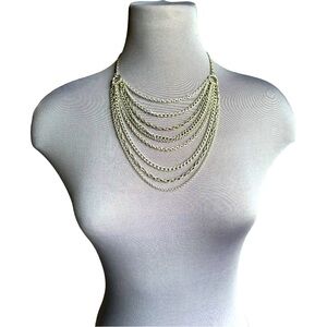 Silver Multi-Strand Chain Necklace— 18”